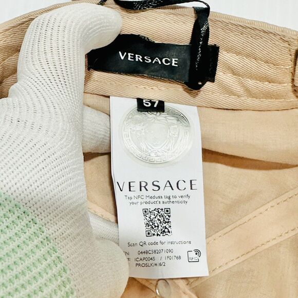 Versace Medusa Logo Men’s Hat Size 57 cm Beige Baseball Cap Adjustable NWT $350 - Picture 10 of 13